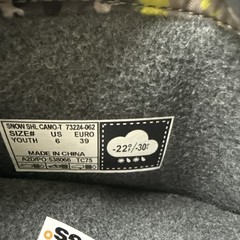 Bogs Snow Shell Boot Camo Kid’s Winter Camo-T Grey Green Size Big Kid 6