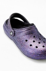Crocs Classic Clog Space Glitter Lined ✨ 210764-0C4 GLOW IN DARK ✨Kids J2