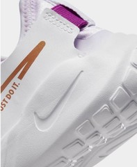 Size 2 (Little kid) – Nike flex runner shoe, White/Metallic Copper Shoes