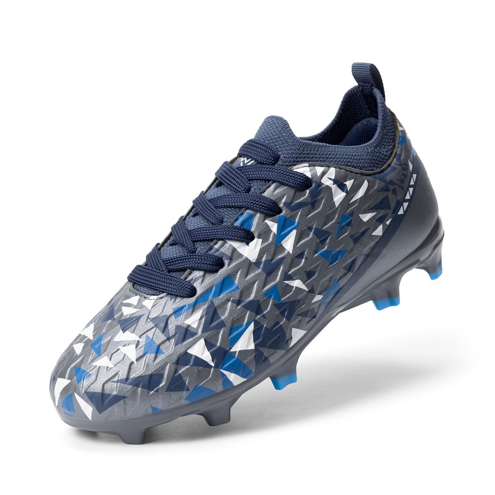 Kids Soccer Cleats Boys Girls Knitted Collar Football Shoes Firm Ground Cleat FG
