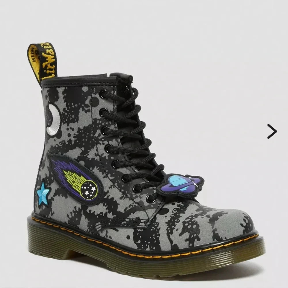 DR MARTENS JUNIOR 1460 SPACE HYDRO‎ LEATHER LACE UP BOOTS SIZE 3