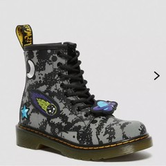 DR MARTENS JUNIOR 1460 SPACE HYDRO‎ LEATHER LACE UP BOOTS SIZE 3