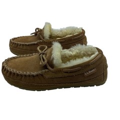 L.L.Bean Kids‘ Size 3 Wicked Good Mocs Shearling-Lined Moccasin Loafers Lamb Fur