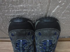 Merrell Non-Marking Sole Gray Leather Upper Blue Mesh Hiking Shoes ~Men’s US 7~