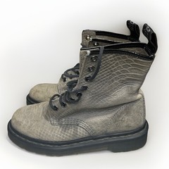 Dr Martens 1460 grey pascal snake croco hole boots US 4/US L/UK 3/EU 36
