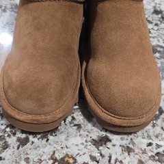 Bearpaw Brown Suede Fur Lined Ankle Bootie Unisex Kids Size 5
