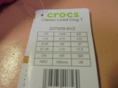 New Crocs Classic Lined Clog Children’s 10 Shade of Pink
