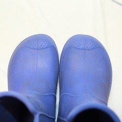 Crocs Size J 1 Blue HANDLE IT Pull On Waterproof Comfort Rain Boots 12803