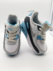 Nike Air Max 90 EasyOn White Baltic Blue Armory Navy Wolf Grey Sz 6C HFG359-100