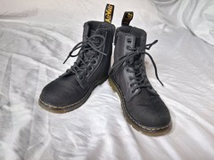 Doc Martens AirWair Childrens Boot US Size 2 Lace Up And Side Zip Canvas Leather
