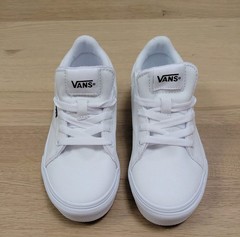 Vans Seldan Platform Sneakers Youth Size 1 White Canvas Athletic Lace Up 721356