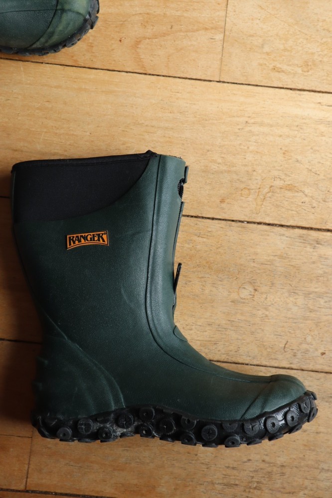Dark Green Rubber & Black Neoprene RANGER Zip Front Boots Youth 2
