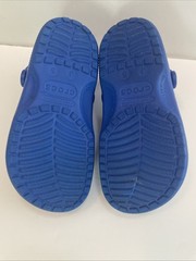 CROCS CLASSIC CLOGS Back Straps Youth Size 5 Blue Basketball Charms