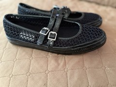 Converse All Star Mary Jane Black Textile Buckle Low Top Kids US 6 EU 37
