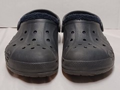 Crocs Classic Black Lined Comfort Slip-on Shoes w/Ankle Strap Junior’s Size 2/4