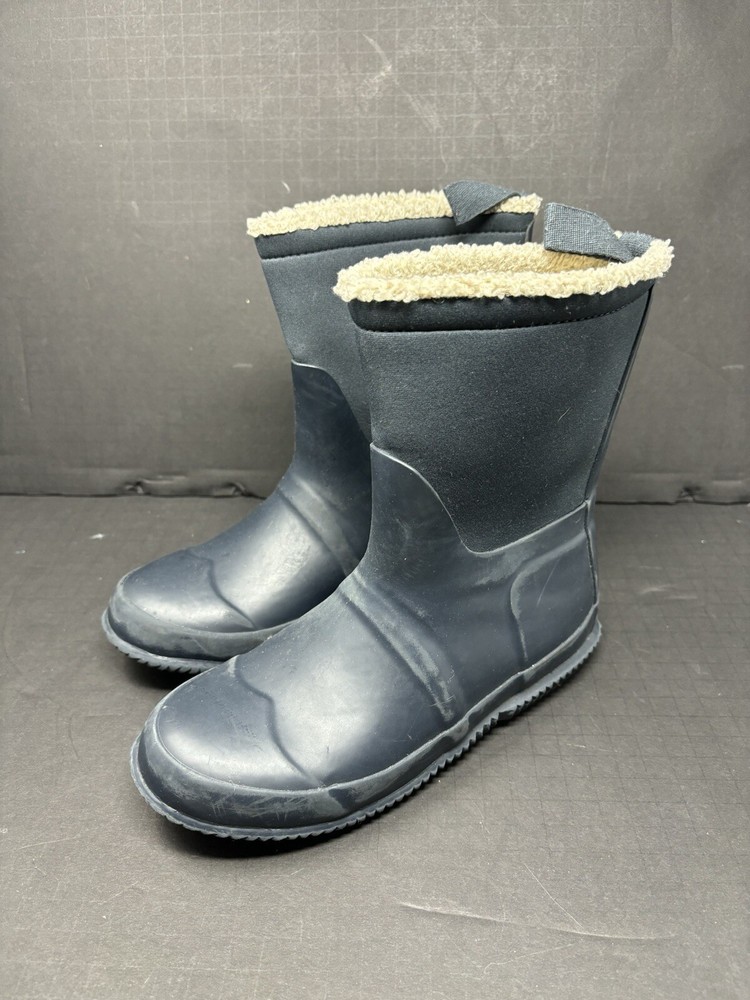HUNTER Kids Vegan Shearling Lined Boots Wellies Rain Boots Size US 5 UK 3 Blue