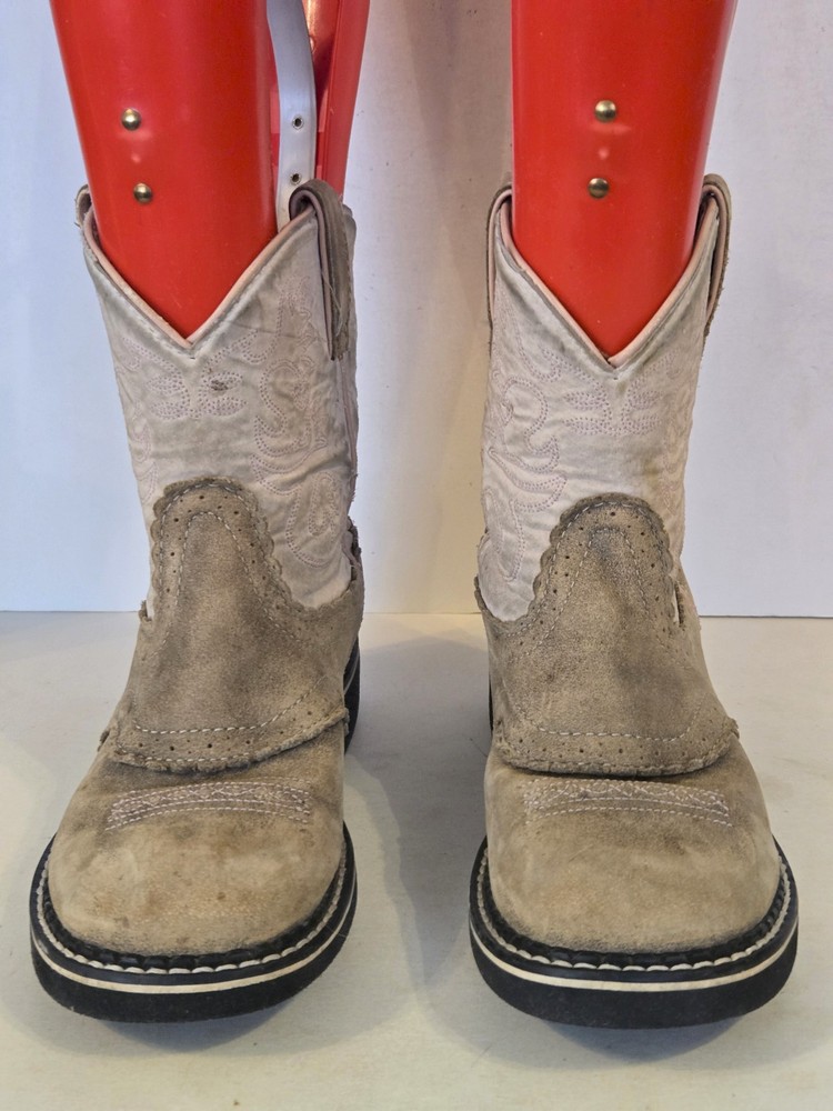 Ariat Youth – Size 3 – Tan & Cream Round Toe Cowboy Boots 10001995