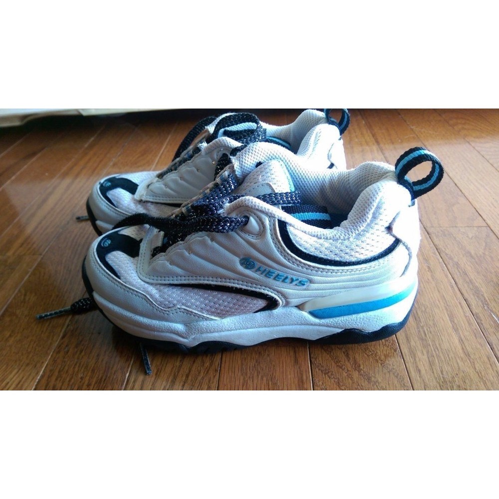 Heelys Athletic Roller Shoes 9120 White/Black/Light Blue Size 1 Youth NO WHEELS