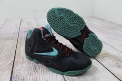 2014 Nike LeBron 11 XI Diffused Jade GS Black Green 621712-004 Sneakers size 7Y