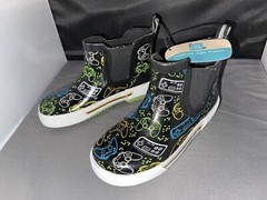 Lily&Dan Short Children’s Rain Boots Video Game Pattern Unisex Boys Sz 9/10 New