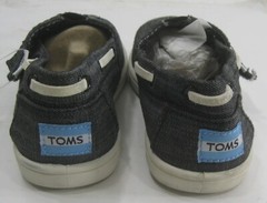 TINY BIMINIS BLACK CHAMBRAY Toms Canvas Classics FLAT ROUND TOE size 8 T