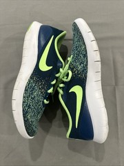 Nike Flex Run Blue/Green Contact Sneakers Shoes Youth Size 6.5Y AV8576-400 EUC