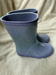 NWD $85 Hunter Little Kid First Classic Giant Glitter Blue/Purple US11/UK10/EU28