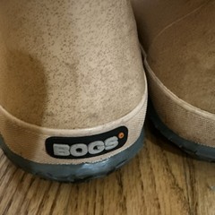 Bogs K RNBT GLITTER Waterproof Glitter Beige Youth Rain Boots Size 6, Euro 39