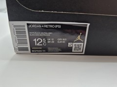 Jordan Air Jordan 4 Retro (PS) Military Black Leather Sneaker 12.5C BQ7669-111