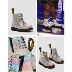Rare Dr Martens 1460 Pascal Rainbow Glitter Holographic Boots Kids US 9