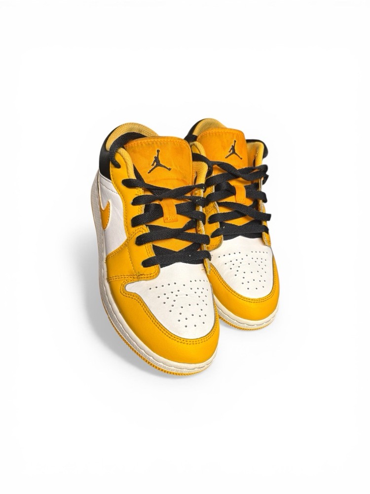 Air Jordan 1 Low Yellow White Black Size 5.5Y Used w/ Box
