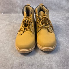 Unbranded Kids Wheat Lace Up Work Boots Size 12 Tan Brown Padded Collar