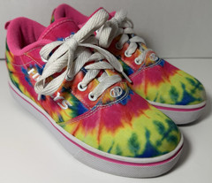 Heelys Youth Size 3 Tie-Dye Skate Shoes with Wheels Lace-Up Pro20 Sneakers
