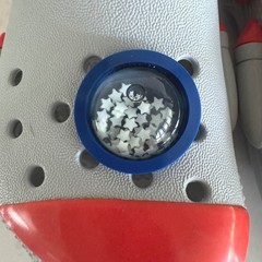 Crocs Fun Lab Rocket Ship Clogs Kids Size C7 Gray Red Space Astronaut Shoes