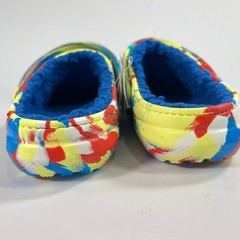 Crocs Kids‘ Classic Lined Marbled Clog Sulphur/Multi Tie-Dye Blue Fur Size 3