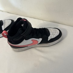 Nike Youth Court Borough Mid 2 CD7783-005 Black White Pink Basketball Shoes 1Y