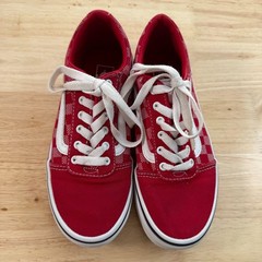 Vans Ward Checker Dot Sneakers Kids Red Canvas Lace-Up Low Top Comfort – 2