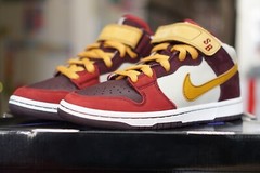brand new 2006 nike sb dunk mid pro deep burgundy bronze sz 5 314383-671