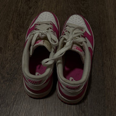 Nike Dunk Low GS Kids 3Y Pink/White Leather Low Top Lace-Up Sneakers