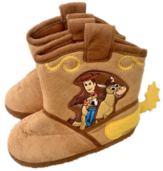Toy Story Cowboy Boot Slippers Soft Disney Bullseye & Woody Toddlers Kids 9-10