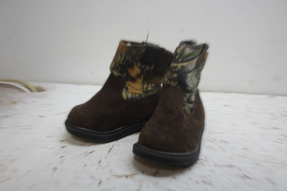 FADED GLORY Warren II Kid’s Camo Green Brown Cowboy Farm Boots | US SIZE 4