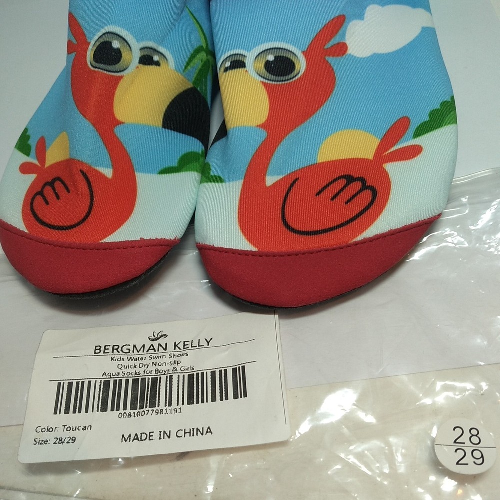 BERGMAN KELLY Beach Water Shoes Non-Slip Quick Dry Pool toddler size 11 tucan