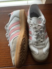 Adidas Samba OG Cloud White Pink Spark Gum Retro Sneaker Big Kid Sz 5 Women Sz 6