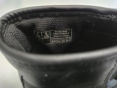 Youth Dr. Martens 1460 Strap J Boots BLACK Leather Ankle Straps Round Sz 3 US