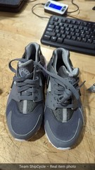 with box 2021 Nike Huarache Run Cool Grey Wolf Grey White Youth SZ 55Y G1N
