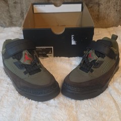 Jordan Spizike Low (PS) Strap Mesh Sneakers Medium Olive/Red 2Y IH2357-200