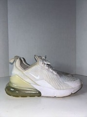 Nike Air Max 270 Low White Silver Big Kids Youth Size 6.5 Running Jogging 167