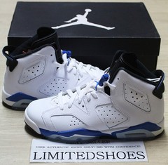 NIKE AIR JORDAN VI 6 RETRO BG GS WHITE SPORT BLUE 384665-107 infrared maroon db
