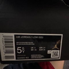 Jordan Air Jordan 1 Low GS Multicolor Leather Comfort Lace Up 553560-163 5.5Y