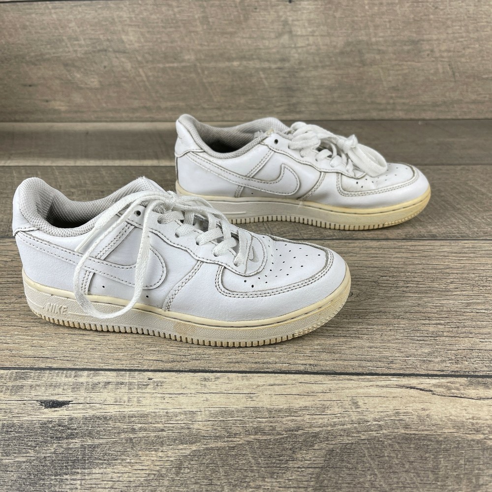Nike Air Force 1 314193-117 Kids Triple White Leather Sneaker Shoes Size US 2 Y